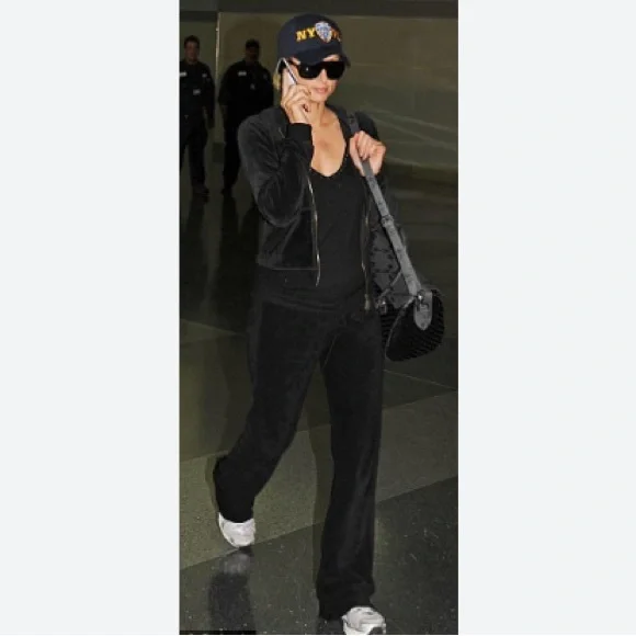 ASO NWT Y2K✨Juicy Couture Vintage USA🇺🇸Black Velour Tracksuit M Jacket/Sm Pant - Picture 11 of 13